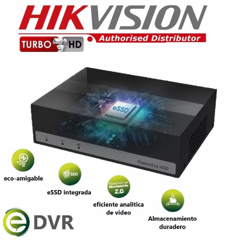::promo:: E Dvr  Hikvision Ds-e04hghi-b  Almacenamiento Interno 300gb Ssd -  4 Canales Analogicos + 1 Ip