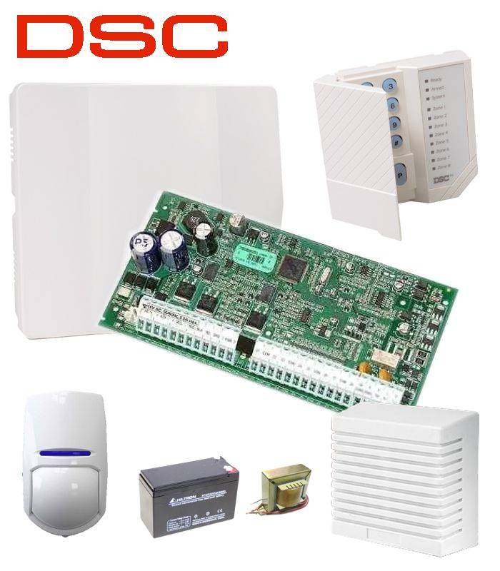 Dsc  Kit 1832  Pc-1555  - Gabinete - Trafo - Placa - Teclado - Pir  - Sirena - Bateria