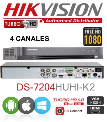 Dvr Hikvision Ids-7204huhi-m1-fa   4 Canales - 5mp - 1ch Ip -  Audio 4 C.