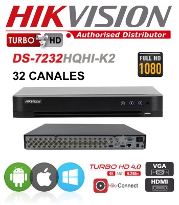Dvr Hikvision Ids-7232 Hqhi-m2 (s) 32 Canales Acusense  - Audio Integrado En Los 32 Canales