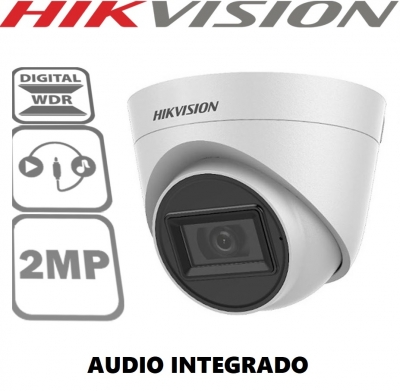 Hikvision 76d0t-lpfs 2 Mp - Audio Integrado  -  Ir Exir 30 Mts - Domo  Plastico