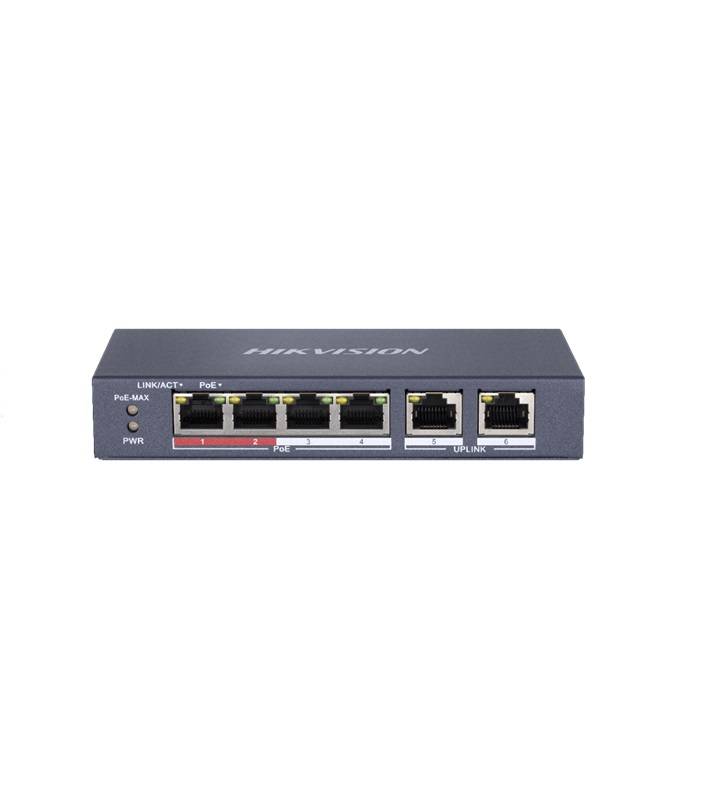 Hikvision Ds-3E0106P-E/M(O-Std) Switch 4 Poe + 2 Uplink  - 36W