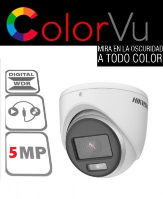 Hikvision Color Vu 70kf0t-mfs - Metal - 5 Mp -  Audio Integrado - 2.8mm - 