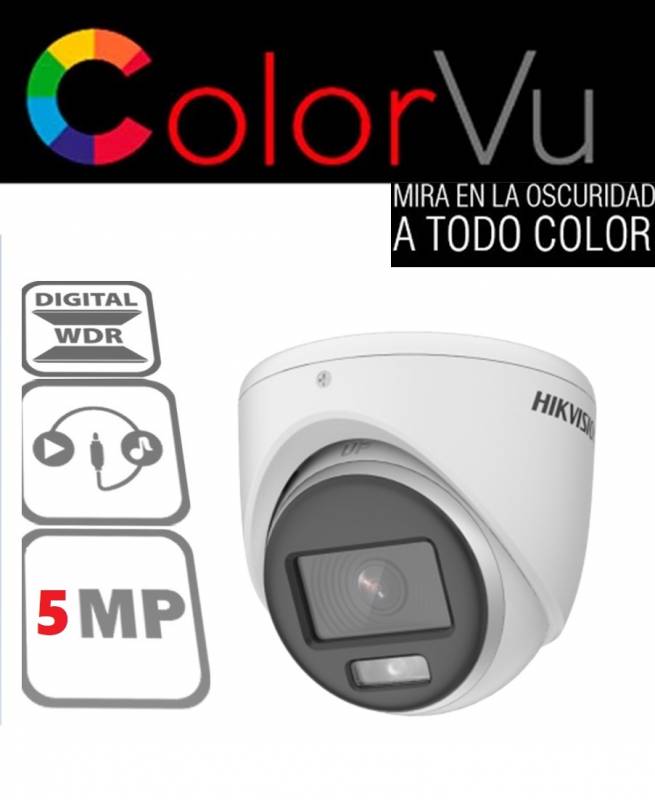 Hikvision Color Vu 70Kf0T-Lmfs - Metal - 5 Mp -  Audio Integrado - 2.8Mm -