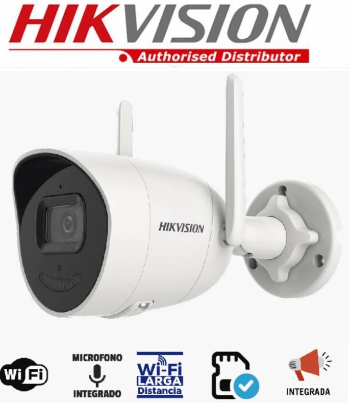 Hikvision Ds-2Cv2021G2-Idw Bullet Slot Micro Sd -  Wifi Long Range - Doble Antena - 1080P - H265+ - Microfono Y Parlante  - 2,8Mm - Ip66
