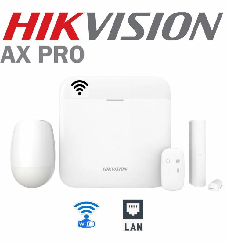 Kit Ax Pro Ds-Pwa48-Wb   Alarma Inalambrica Tcp/Ip Lan - Wifi -  1 Pha48, 1 Pir, 1 Magnetico, 1 C. Rem. -  Hikvision  - Promo -