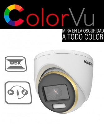 Hikvision Color Vu 70df0t-mfs  - Audio Integrado - Domo Metalico  - 1080p - 2.8mm -  Ip67 -  Hikvision