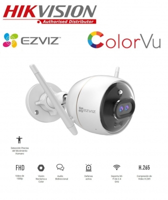 Cs-c3w Doble Lente Pro Color Vu  1080p  Ezviz -  C3x 6b22wfr  - Deteccon De Personas  2.8mm  Wifi  Audio  Slot Sd  Ip67 - Alarma Sonora  Luminosa 