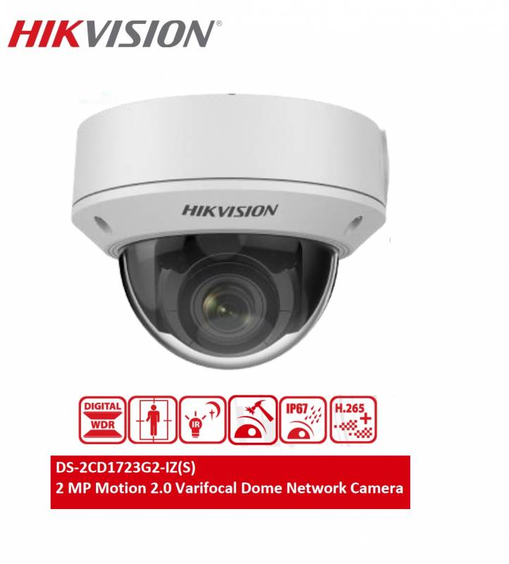 Hikvision Ds-2Cd1723G2-Iz  Varifocal Zoom Motorizado  2.8-12Mm - Domo - Ik10  - Slot Micro Sd  - Analitica  Deteccion De Humanos Y Vehiculos - Ip67 -