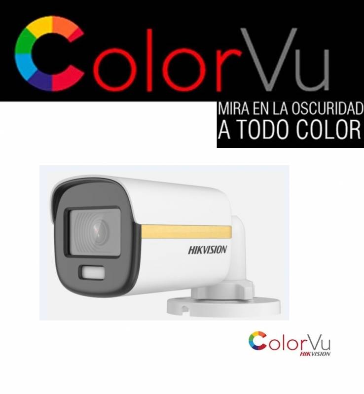 Hikvision Color Vu 12Df3T-F - Bullet Metal - 2Mp - Wdr 130Db Real - Ir40 Mts  - 2.8Mm - Ip67 -