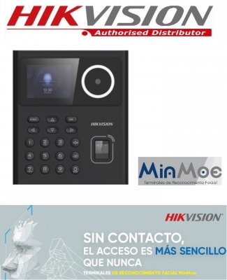 Ds-k1t320mfwx Reconocimiento Facial + Huellas + Rfid Mf - Control De Acceso - 500 Rostos Y 1000  Huellas Y Tarjetas - Wifi -tcpip - Minmoe - Hikvision