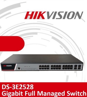Hikvision Switch Ds-3e2528 - 28 Puertos Gigabit + 4 Sfps  ( Fibra Optica )