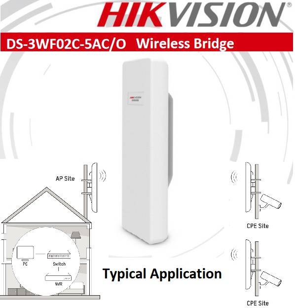 Hikvision  Ds-3Wf03C  Enlace Punto A Punto 5Ghz  - 300Mbps -  15Km Outdoor -  15Db 2X2 Mimo Antena - Wireless  Cpe