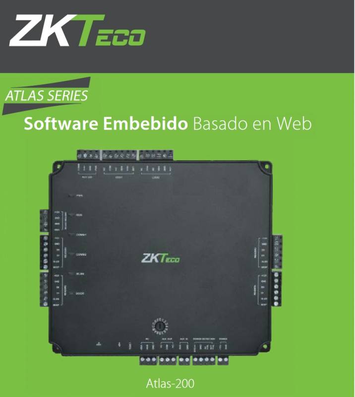 Zk-Teco Atlas-400  Sofware Embebido Basado En Web - Panel C, Acceso 2 Puertas - 4 Salidas 125Khz Y 13.56Mhz Wiegand Osdp/ Rs-485 - Tcp/Ip Usb-Host