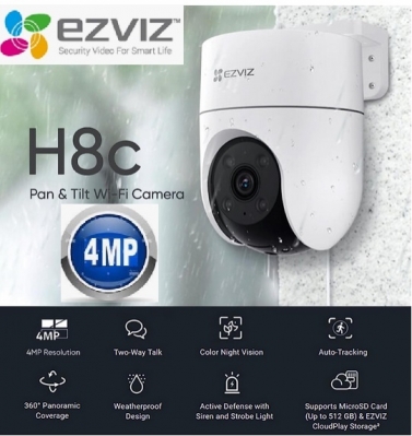Ezviz H8c 4mp - Pan -tilt -  Microfono Y Parlante Integrado - Wifi - Ip66 - Deteccion De Personas  - Cs-h8c-r100-1j4wkfl