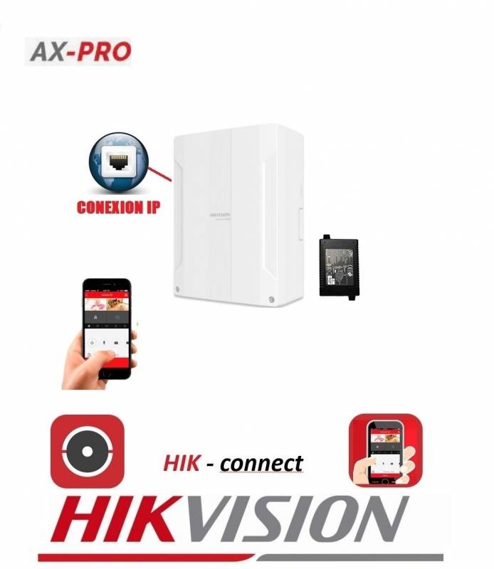 Ax Pro Ds-Pha64-Lp Panel Hibrido  Alarma 8 Zonas Expandible A 64 - 32 Particiones -  Comunicador Ip Integrado - Incluye Gabinete Y Trafo. Hikvision
