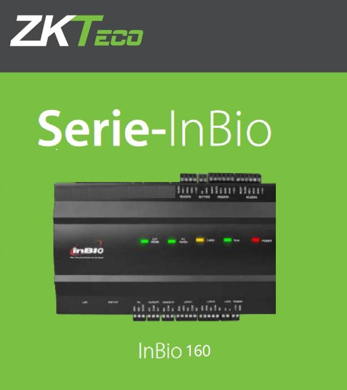 Zk-Teco Inbio-160  Panel De Control De Acceso Para 1 Puerta - 2  Salidas W26/Rs-485 Para Lectoras Rf Id Y/O Biometricas  - Tcp/Ip Usb-Host -