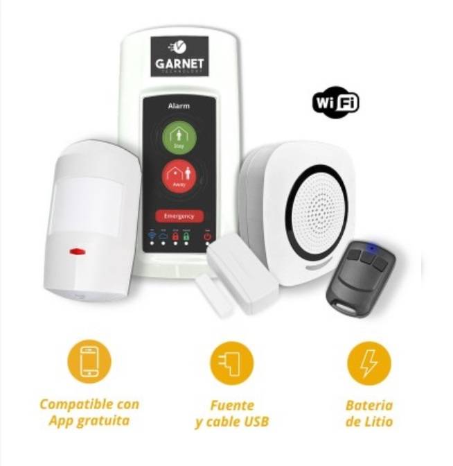Garnet Innova Pc-200G-1Pw - Wifi -  Kit Alarma Hub  Inalambrico Incluye: Pc-200G (Panel + Wifi) 1 Wp-100Rf - 1 Dgm-450 - 1 Dgmw-500 - 1 Tx500 - Inova