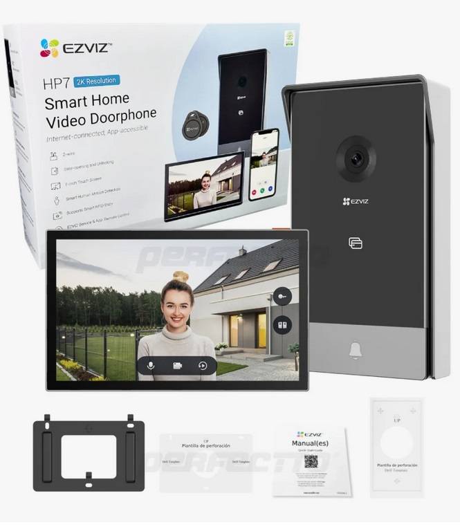 Ezviz Cs-Hp7-R101-1W2Tfc Kit Video Portero  - Frente Con Controlador De Acceso Rfid  Mas Pantalla  Interna Tactil 7  Wifi