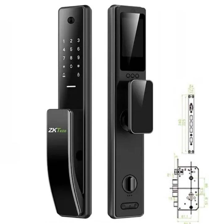 Zk Teco Tl800 Smart Look  Cerradura Inteligente Con Video Portero Integrado - Huella - Pin -Tarjeta - App Usmart Go - Bateria Litio Recargable - Wifi