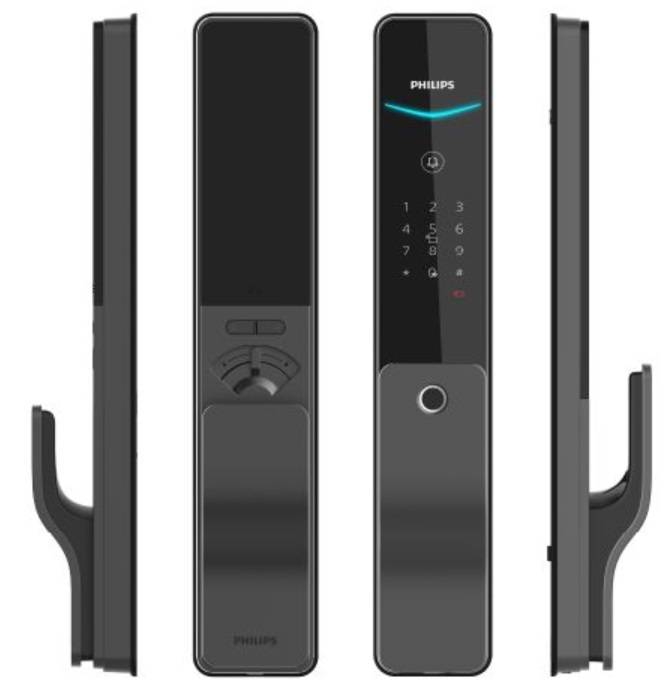 Philips Ddl801-5 Cerradura Smart Con 3 Pasadores - Acceso Con Tarjeta, Huella, App Phillips Home Acces - Wifi - Requiere 8 Pilas Aa (No Incluidas)