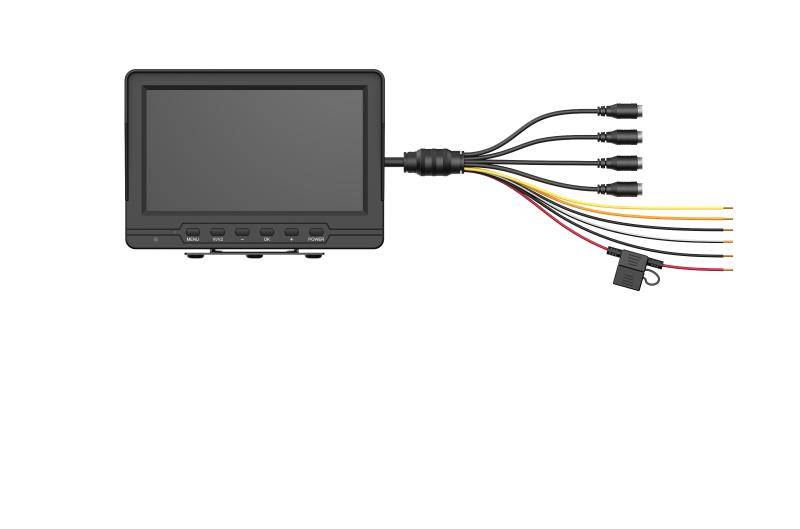 Ae-Vd2501A-A/I Sistema  All In One  4 Canales Tvi Con Monitor Integrado Serie Mobile  Para Videoigilancia Vehicular - Admite Tarjetas Tf Hasta 520Gb