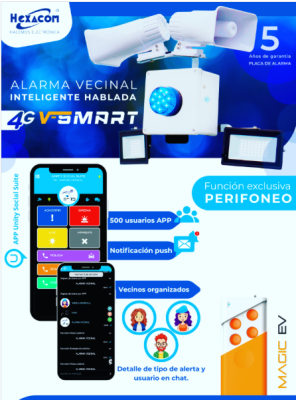 Alarma Vecinal V-Smart 4G Gabinete Grande - Hexacom