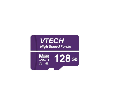 Memoria Micro Sd 128 Gb V-Tech Purple - U3 - Clase 10 - Aptas Para Videovigilancia En 4K 