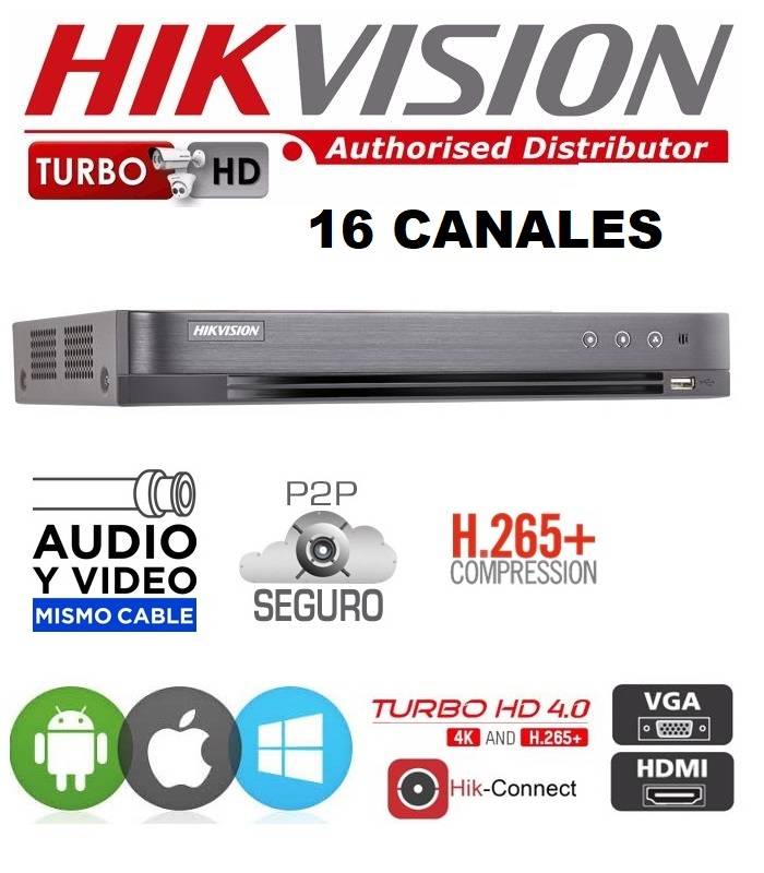 Dvr Hikvision  Ds-7216-Hghi-M1 O  K1-S  Con  Audio Integrado En Todos Los Canales
