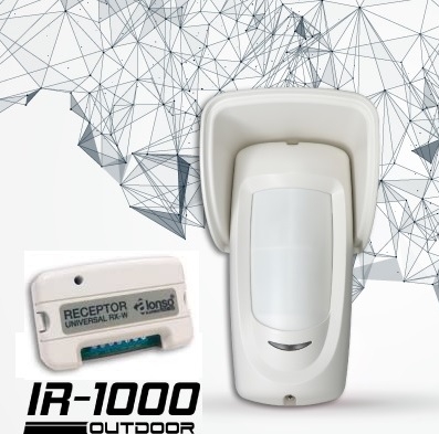 Ir-1000 W  ( C. Receptor) Kit Pir Inalambrico Exterior Mas Receptor Universal  2 Canales  Garnet